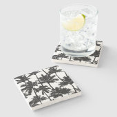 Palm Tree Pattern Steinuntersetzer (Seitenansicht)