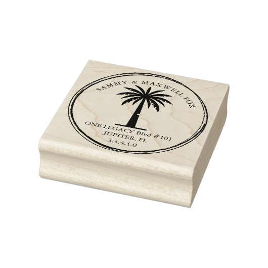 Palm Tree Personalised Return Address Gummistempel (Stempel)