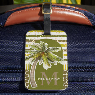 Palm Tree personalisiert Monogram Name Gepäckanhänger