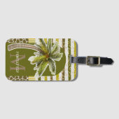 Palm Tree personalisiert Monogram Name Gepäckanhänger (Vorderseite (Horizontal))