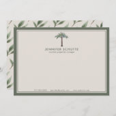 Palm Tree Personalisiert Vacation Rentals Realtor Mitteilungskarte (Vorne/Hinten)