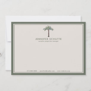 Palm Tree Personalisiert Vacation Rentals Realtor Mitteilungskarte