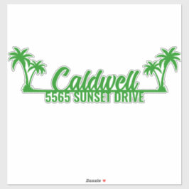 Palm Tree Personalisierte Postfachadresse Aufkleber