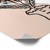 Palm Tree Pflanze Handgezeichnete Formen Poster (Ecke)