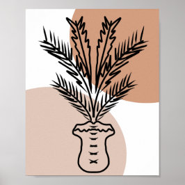 Palm Tree Pflanze Handgezeichnete Formen Poster
