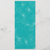 Palm Tree Pink & Blue Beach Hochzeit Menükarte (Rückseite)