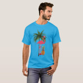 Palm Tree Pink Flamingo Ananas Unisex T-Shirt (Vorne ganz)