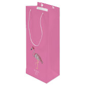 Palm Tree Pink Flamingo Flamingos Cooler Weinbeute Geschenktüte Für Weinflaschen (Rückseite Schrägansicht)