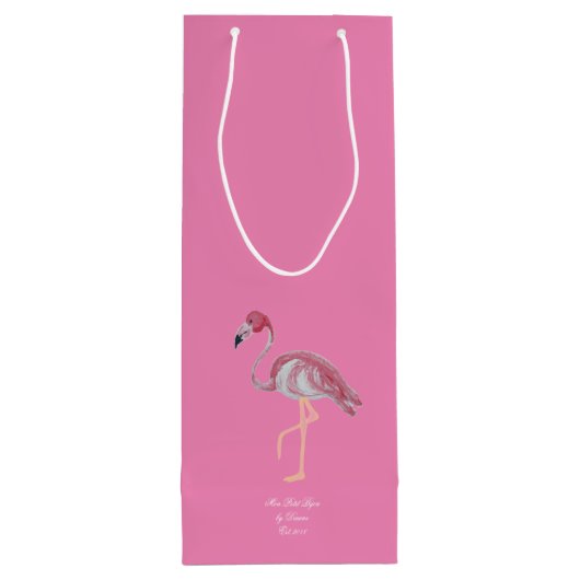 Palm Tree Pink Flamingo Flamingos Cooler Weinbeute Geschenktüte Für Weinflaschen (Rückseite)