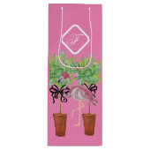 Palm Tree Pink Flamingo Flamingos Cooler Weinbeute Geschenktüte Für Weinflaschen (Vorderseite)