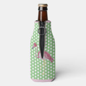Palm Tree Pink Flamingo Flamingos Flaschenkühler (Flasche Rückseite)
