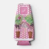 Palm Tree Pink Flamingo Flamingos kann Flasche Coo Flaschenkühler (Vorderseite)