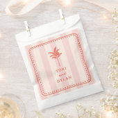 Palm Tree Pink gestreift Tropical Beach Hochzeit Geschenktütchen (Ausgeschnitten)