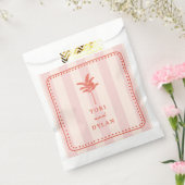 Palm Tree Pink gestreift Tropical Beach Hochzeit Geschenktütchen (Versiegelt)