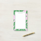 Palm Tree Pink + Green Preppy Post-it Klebezettel (Auf Schreibtisch)
