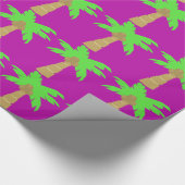 Palm Tree Pink Wrapping Paper Geschenkpapier (Ecke)