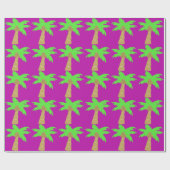 Palm Tree Pink Wrapping Paper Geschenkpapier (Flach)