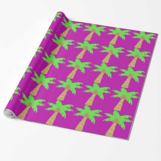 Palm Tree Pink Wrapping Paper Geschenkpapier (Ungerollt)