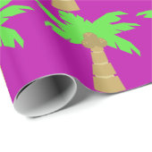 Palm Tree Pink Wrapping Paper Geschenkpapier (Rolleneckpunkt)