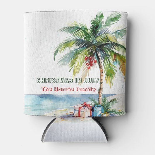 Palm Tree & präsentiert mir Weihnachten im Juli Dosenkühler (Vorderseite)
