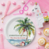 Palm Tree & präsentiert mir Weihnachten im Juli Pappteller (Party)