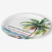 Palm Tree & präsentiert mir Weihnachten im Juli Pappteller (Schrägansicht)