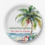 Palm Tree & präsentiert mir Weihnachten im Juli Pappteller (Vorderseite)