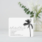 Palm Tree Probe Dinner Hochzeitskarte Begleitkarte (Stehend Vorderseite)