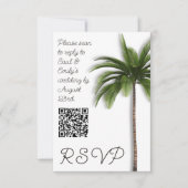 Palm Tree QR code Event Wedding RSVP Karte (Vorderseite)