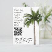 Palm Tree QR code Event Wedding RSVP Karte (Stehend Vorderseite)