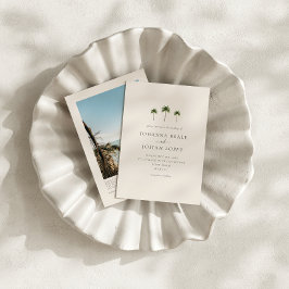 Palm Tree QR Code Photo Wedding Invitation Einladung