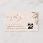 Palm Tree QR Code Wedding Gift Registry Begleitkarte (Vorderseite)