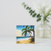 Palm Tree Quadratische Visitenkarte (Stehend Vorderseite)