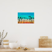 Palm Tree Rainbow Sunset Watercolor Poster (Küche)