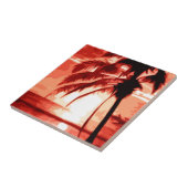 Palm Tree & Red Sunset Fliese (Seite)