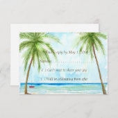 Palm Tree Reply Card RSVP Karte (Vorne/Hinten)