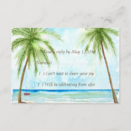 Palm Tree Reply Card RSVP Karte