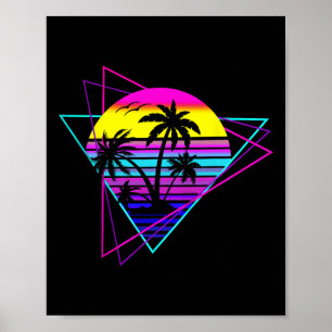 Palm Tree Retro Palm Tree 80er Achtzigties Summer  Poster