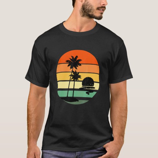 Palm Tree Retro Stil Tropical Beach T-Shirt (Vorderseite)