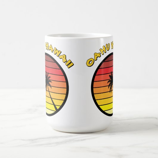 Palm Tree Retro Sunset Template Kaffeetasse (Mittel)