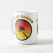 Palm Tree Retro Sunset Template Kaffeetasse (Vorderseite Links)