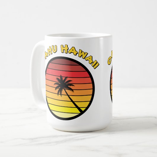 Palm Tree Retro Sunset Template Kaffeetasse (Vorderseite Links)