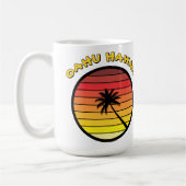 Palm Tree Retro Sunset Template Kaffeetasse (Links)