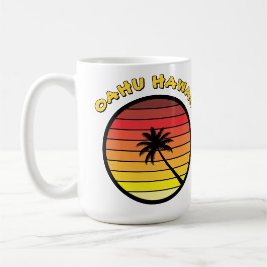 Palm Tree Retro Sunset Template Kaffeetasse (Links)