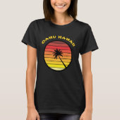 Palm Tree Retro Sunset Template T-Shirt (Vorderseite)