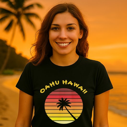 Palm Tree Retro Sunset Template T-Shirt