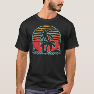 Palm Tree Retro Tropical Beach 80er Style T-Shirt
