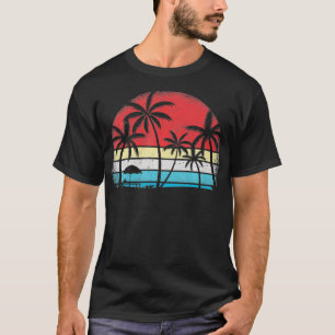 Palm Tree Retro Vintages Sonnenuntergang Design Tr T-Shirt