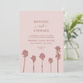 Palm Tree Romance Suite Wedding Einladung (Stehend Vorderseite)