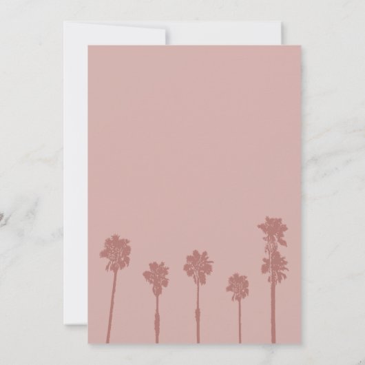 Palm Tree Romance Suite Wedding Einladung (Rückseite)